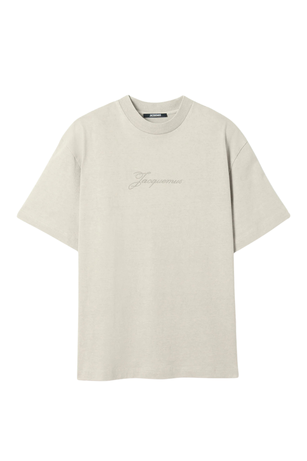 Jacquemus Футболка з логотипом бежева
