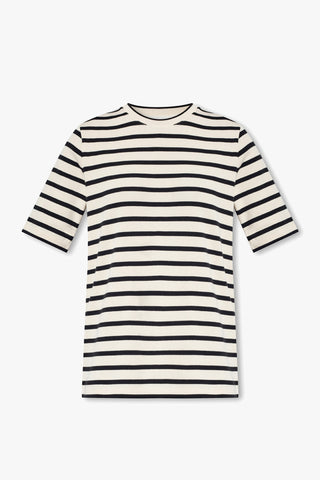 JIL SANDER+ cream Striped T-shirt 1