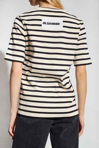 JIL SANDER+ cream Striped T-shirt 4