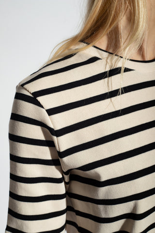 JIL SANDER+ cream Striped T-shirt 5