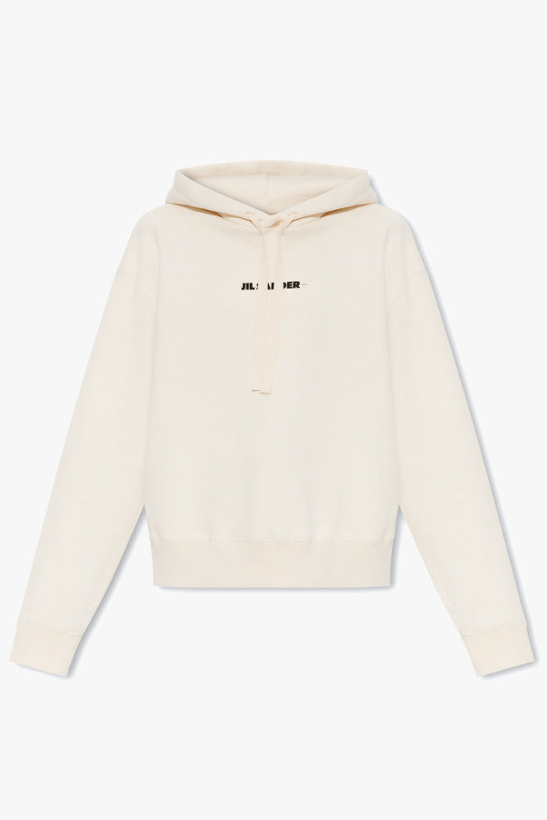 JIL SANDER+ cream Hoodie with logo 1