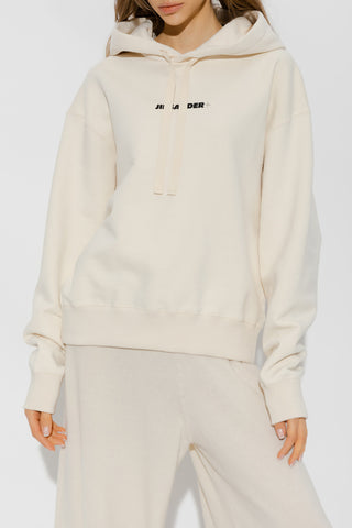 JIL SANDER+ cream Hoodie with logo 3