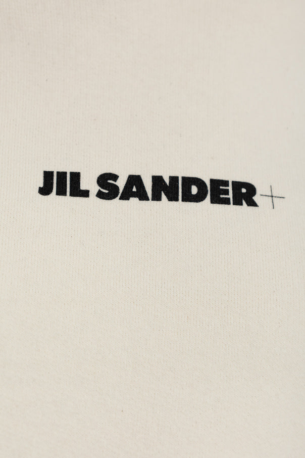 JIL SANDER+ cream Hoodie with logo 5