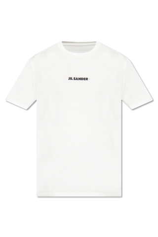 JIL SANDER+ cream Cotton T-shirt with a logo 1