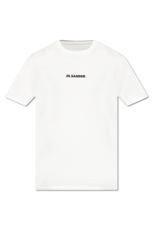 JIL SANDER+ cream Cotton T-shirt with a logo 1
