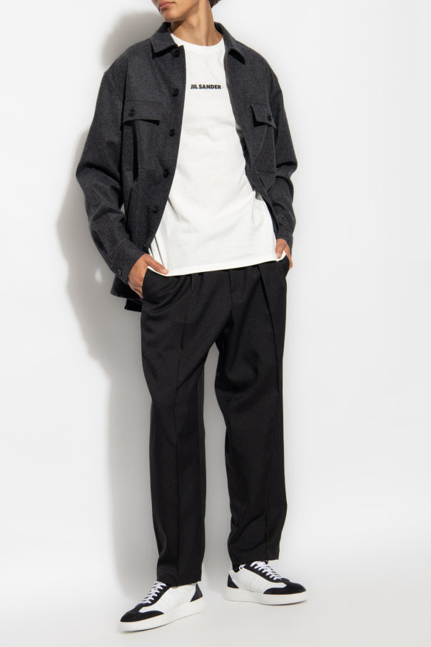 JIL SANDER+ cream Cotton T-shirt with a logo 2