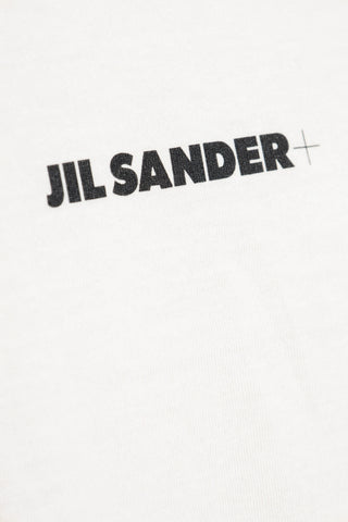 JIL SANDER+ cream Cotton T-shirt with a logo 5
