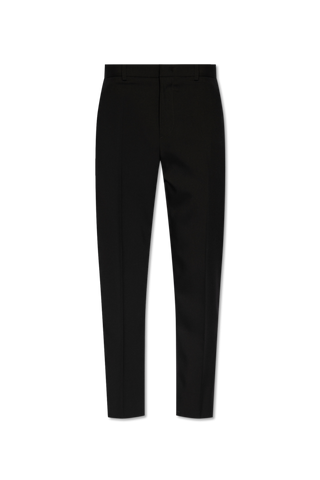 JIL SANDER BLACK Wool pleat-front trousers 1