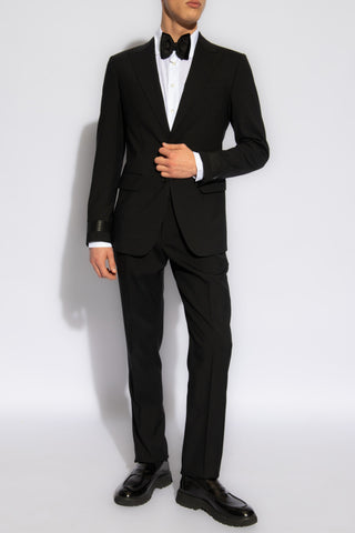 JIL SANDER BLACK Wool pleat-front trousers 2