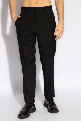 JIL SANDER BLACK Wool pleat-front trousers 3