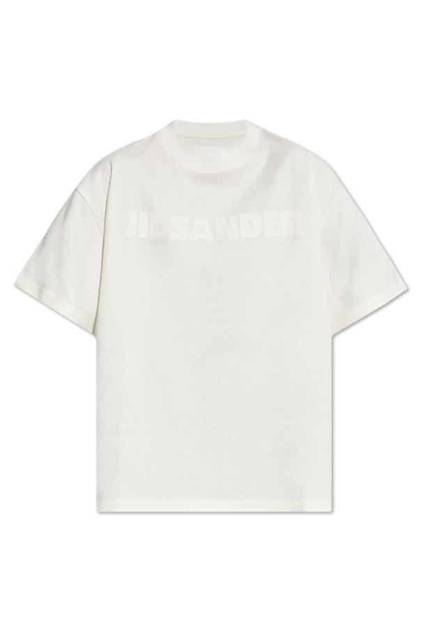 JIL SANDER cream T-shirt with logo 1