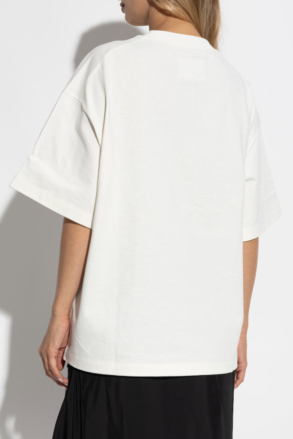 JIL SANDER cream T-shirt with logo 4
