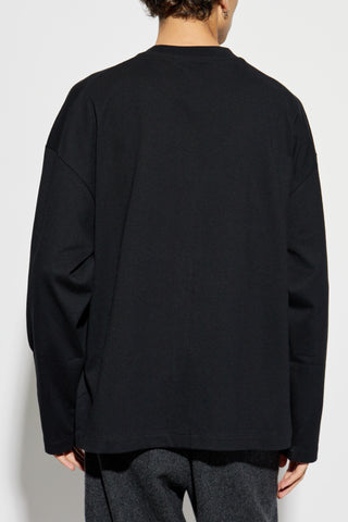 JIL SANDER BLACK T-shirt with logo 4