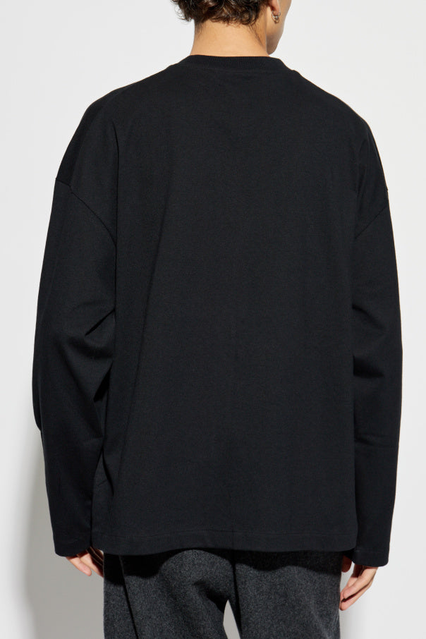 JIL SANDER BLACK T-shirt with logo 4