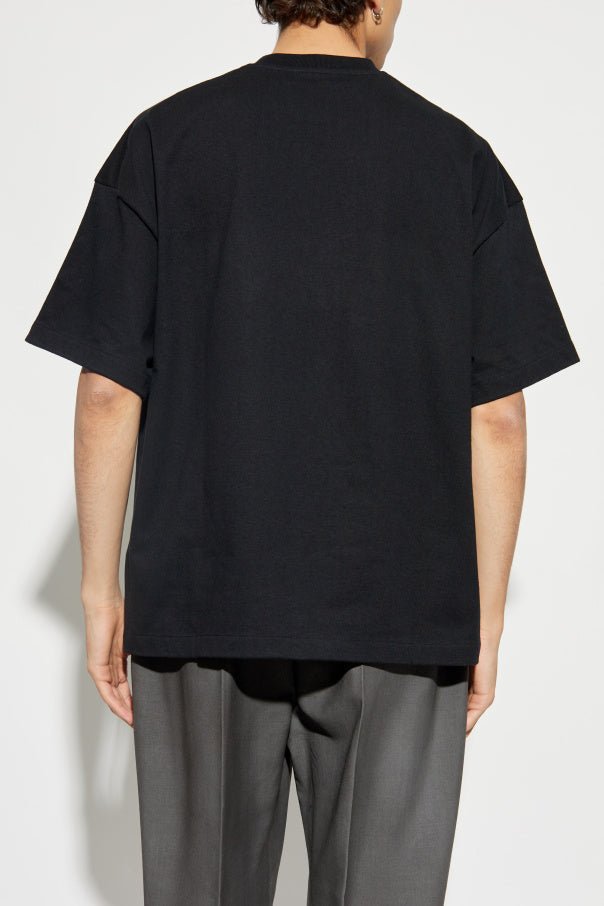 JIL SANDER BLACK T-shirt with logo 4