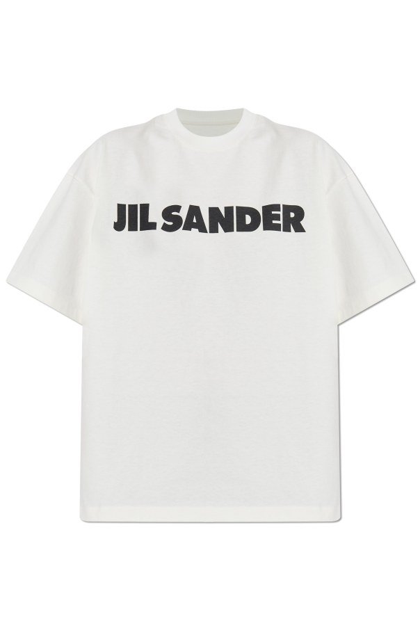 JIL SANDER cream T-shirt with printed logo 1