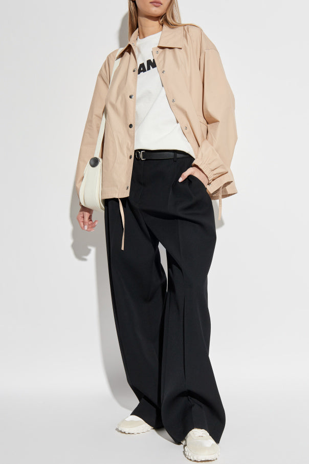 JIL SANDER cream T-shirt with printed logo 2
