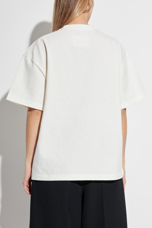 JIL SANDER cream T-shirt with printed logo 4