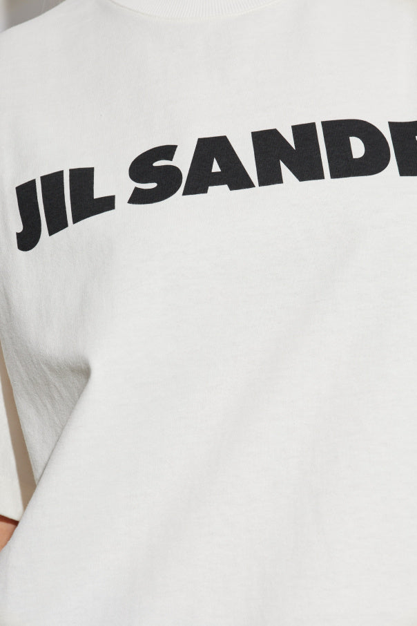 JIL SANDER cream T-shirt with printed logo 5