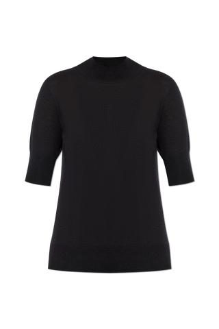 JIL SANDER BLACK Top with stand-up collar 1