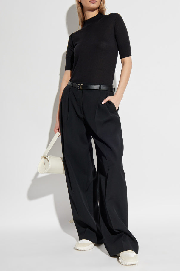 JIL SANDER BLACK Top with stand-up collar 2