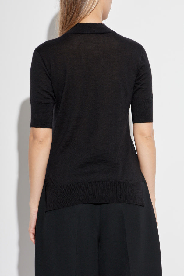 JIL SANDER BLACK Top with stand-up collar 4