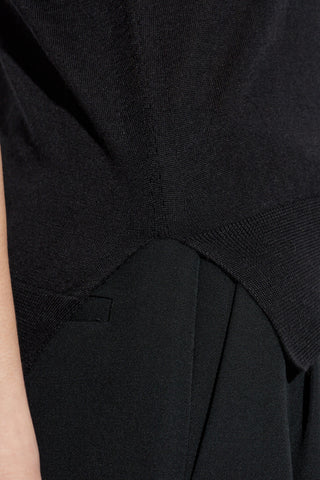 JIL SANDER BLACK Top with stand-up collar 5