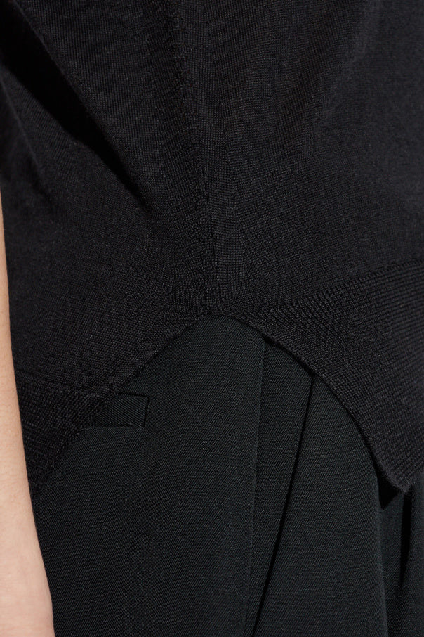JIL SANDER BLACK Top with stand-up collar 5
