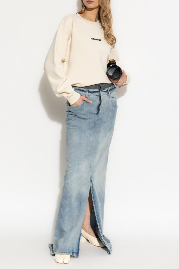 JIL SANDER+ cream Sweatshirt with logo 2