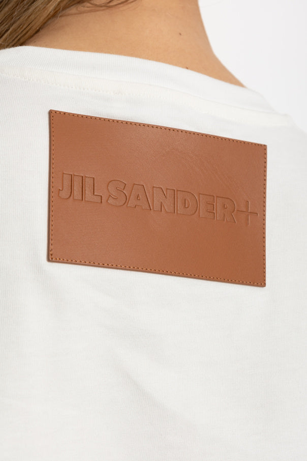 JIL SANDER+ WHITE T-shirt with logo patch 5