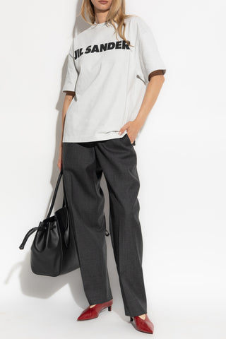 JIL SANDER GREY T-shirt with logo 2