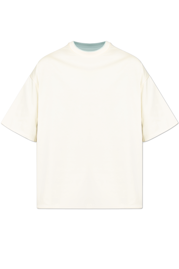 JIL SANDER cream Double-layer t-shirt 1