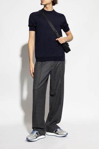 JIL SANDER NAVY BLUE Wool T-shirt 2