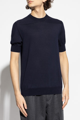 JIL SANDER NAVY BLUE Wool T-shirt 3