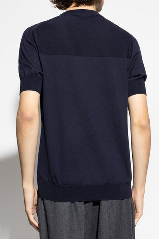 JIL SANDER NAVY BLUE Wool T-shirt 4