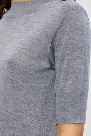 JIL SANDER GREY Top with side slits 5