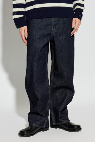 JIL SANDER NAVY BLUE Straight-leg jeans 3