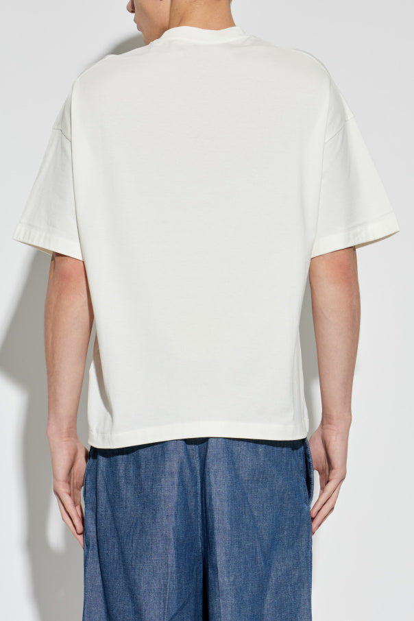 JIL SANDER WHITE T-shirt with printed logo 4