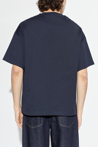 JIL SANDER NAVY BLUE T-shirt with printed logo 4