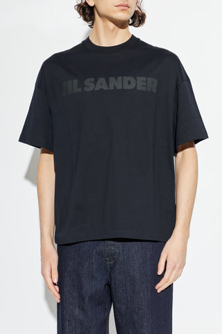 JIL SANDER BLACK T-shirt with printed logo 3