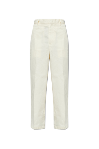JIL SANDER cream Straight-leg cotton trousers 1