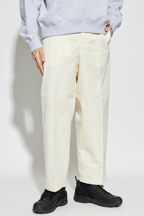 JIL SANDER cream Straight-leg cotton trousers 3