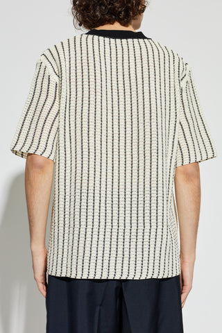 JIL SANDER cream T-shirt with decorative knit 4