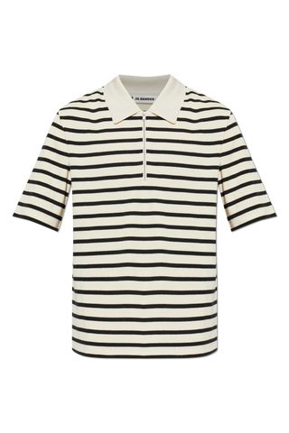 JIL SANDER+ cream Striped pattern polo 1