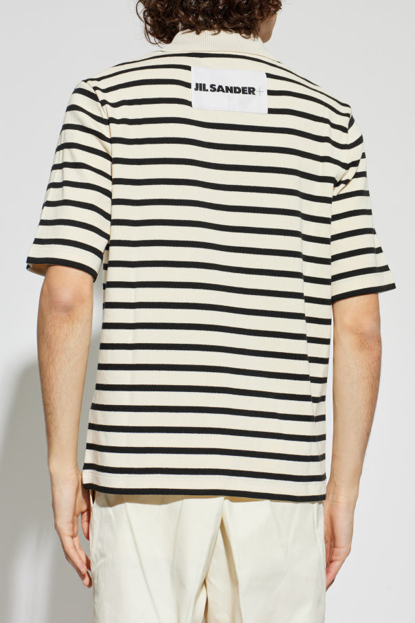 JIL SANDER+ cream Striped pattern polo 4
