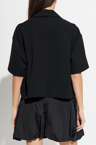 JIL SANDER BLACK Loose-fit top with a sweetheart neckline 4