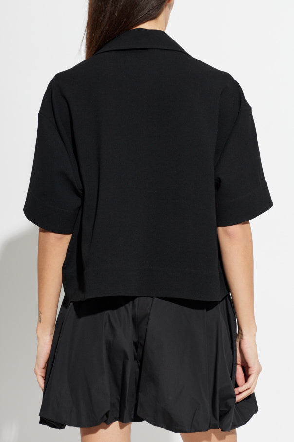 JIL SANDER BLACK Loose-fit top with a sweetheart neckline 4