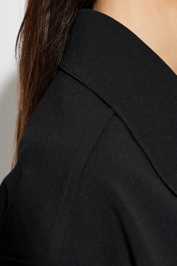 JIL SANDER BLACK Loose-fit top with a sweetheart neckline 5