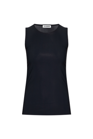 JIL SANDER BLACK Sleeveless top with a round neckline 1