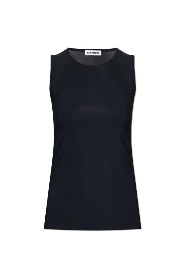 JIL SANDER BLACK Sleeveless top with a round neckline 1